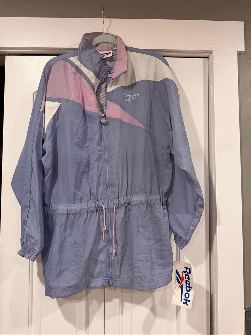Reebok vintage Lavender & Pink Colorblock Windbreaker Jacket medium